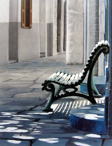 Evelyne  Brigeois - The Bench, Nissiros