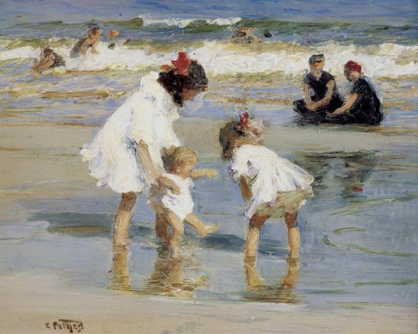 Edward  Potthast - Children Playing at the Seashore