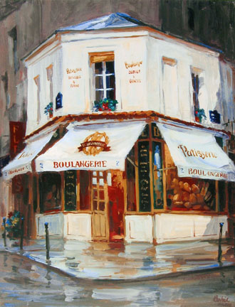 George Botich - Bake Shop in the Rain