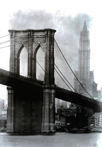  Nostalgia - Brooklyn Bridge and Woolworth Building, 1921