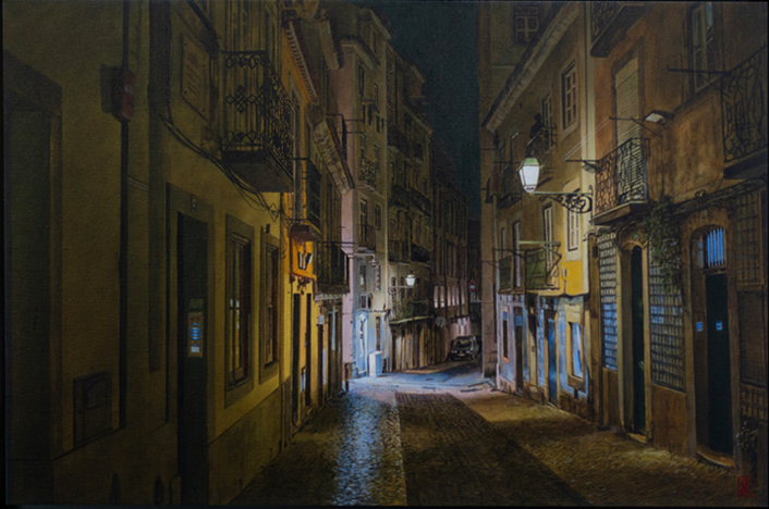 Jonathan Keeton - Nocturne, Alfama, Lisbon