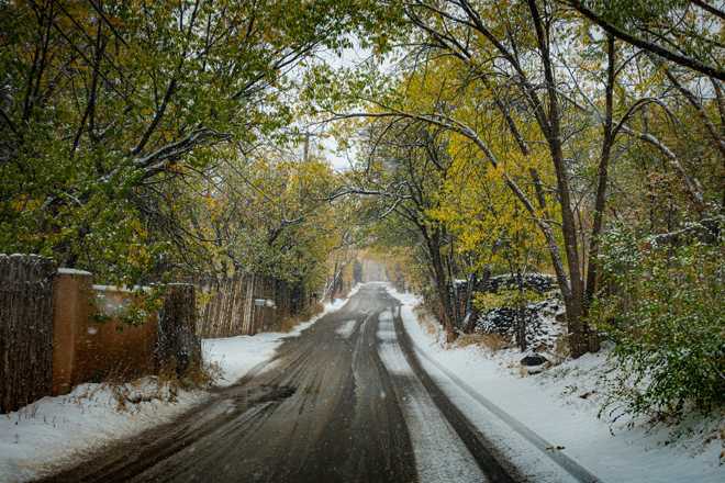 Jonathan Keeton - Upper Canyon Road in Snow, Santa Fe