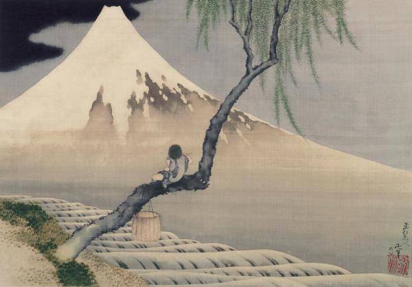  Hokusai - Boy Viewing Mount Fuji
