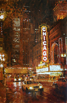 Mark Lague - Chicago Theatre At Night