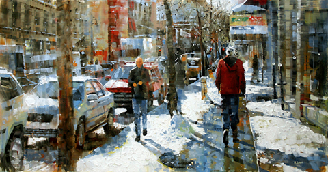 Mark Lague - St. Catherine Street In Winter