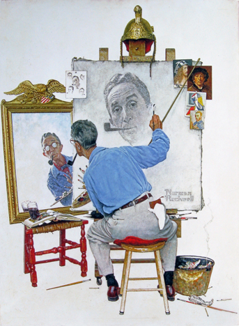 Norman  Rockwell - Triple Self Portrait