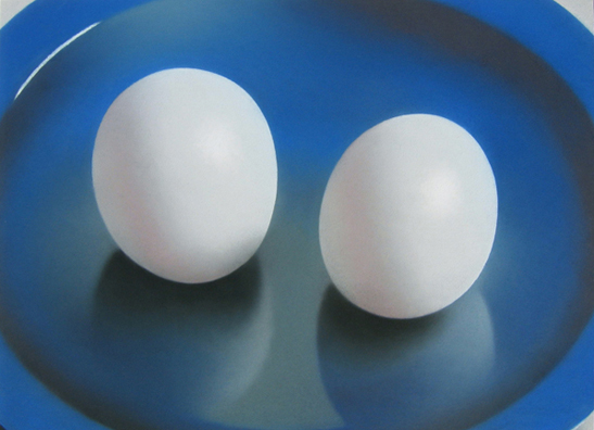 Robert Peterson - Eggs on a Blue Plate