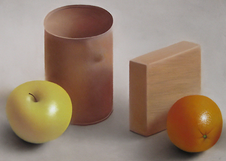 Robert Peterson - Wood Block, Rusty Can, Orange and Apple