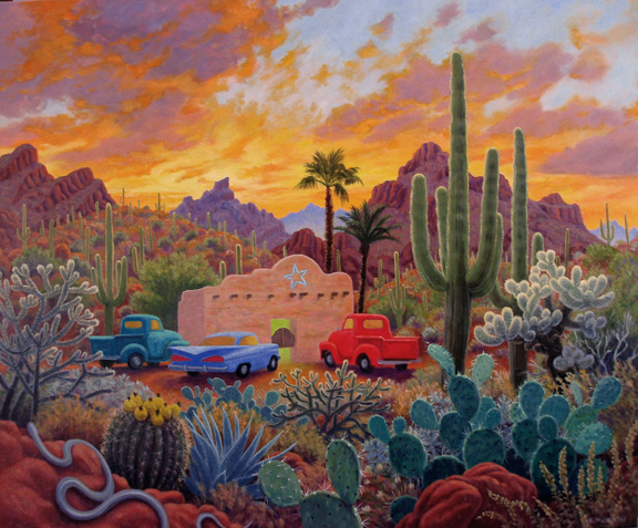 Stephen Morath - Happy Hour in Cactusland - Digital Print